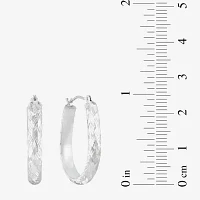 Diamond-Cut 14K White Gold 24mm Pear-Shaped Hoop Earrings