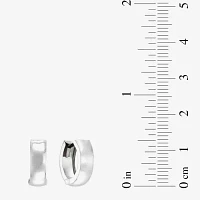 14K White Gold 12.5mm Hinged Hoop Earrings