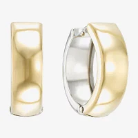Womens 18K Two Tone Gold 14.2mm Hoop Earrings