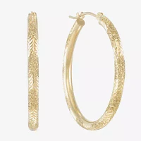 Diamond-Cut Candy Stripe Hoop Earrings 10K Gold