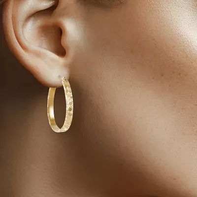 10K Gold Pear Hoop Earrings