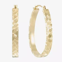 10K Gold Pear Hoop Earrings