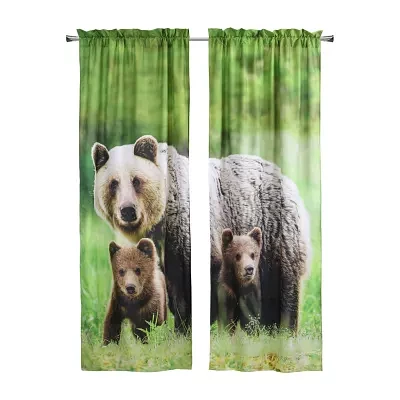 Photo Real Light-Filtering Rod Pocket Set of 2 Curtain Panel