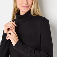 St. John's Bay Tall Womens Long Sleeve Turtleneck