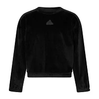 adidas Big Girls Embroidered Crew Neck Long Sleeve Sweatshirt