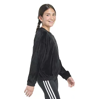 adidas Big Girls Embroidered Crew Neck Long Sleeve Sweatshirt