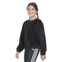 adidas Big Girls Embroidered Crew Neck Long Sleeve Sweatshirt