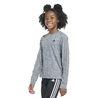 adidas Big Girls Crew Neck Long Sleeve Graphic T-Shirt