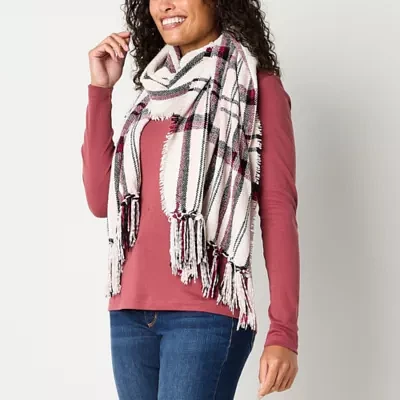 St. John's Bay Chanille Plaid Oblong Scarf