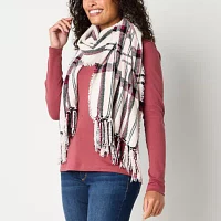 St. John's Bay Chanille Plaid Oblong Scarf
