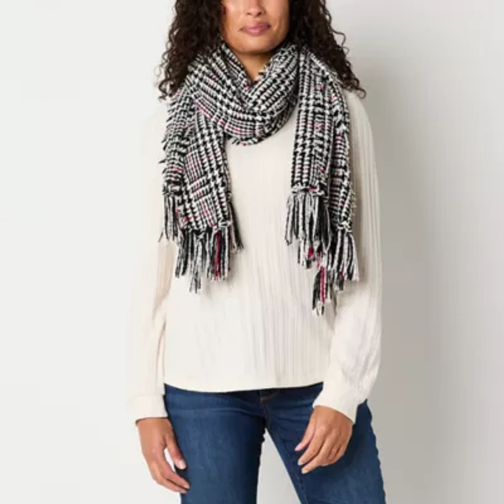 St. John's Bay Chanille Oblong Plaid Scarf