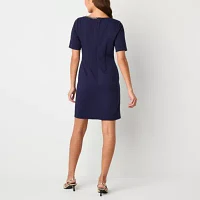 Alyx Short Sleeve Sheath Dress With Chain Detail