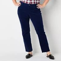 St. John's Bay Womens Mid Rise Straight Corduroy Pant - Plus