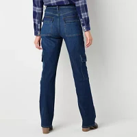 a.n.a Cargo Womens Highest Rise Straight Leg Jean