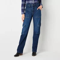 a.n.a Cargo Womens Highest Rise Straight Leg Jean