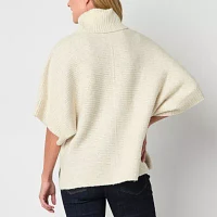 Liz Claiborne Womens Turtleneck Elbow Sleeve Pullover Sweater