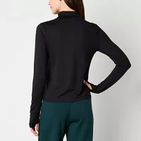 Stylus Womens Long Sleeve Mock Neck Top