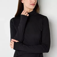 Stylus Womens Long Sleeve Mock Neck Top