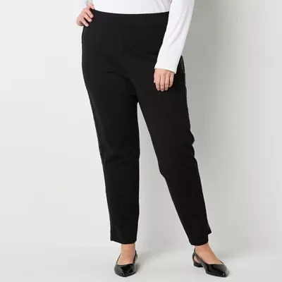 Liz Claiborne-Plus Straight Fit Straight Trouser