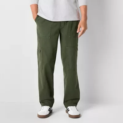 Arizona Mens Relaxed Straight Fit Herringbone Cargo Pant