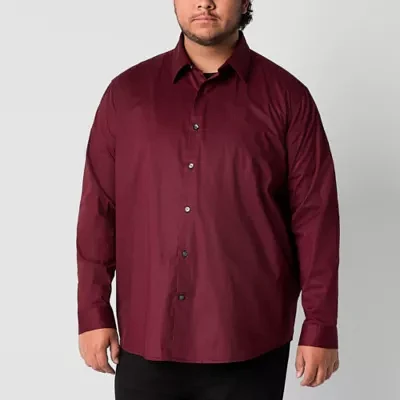 Shaquille O'Neal XLG Big and Tall Mens Easy Care Classic Fit Long Sleeve Button-Down Shirt