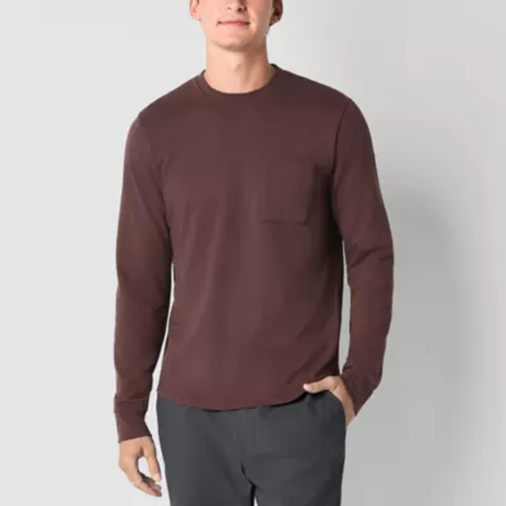 Stylus Mens Crew Neck Long Sleeve Pocket T-Shirt