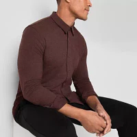 Stylus Mens Moisture Wicking Regular Fit Long Sleeve Button-Down Shirt