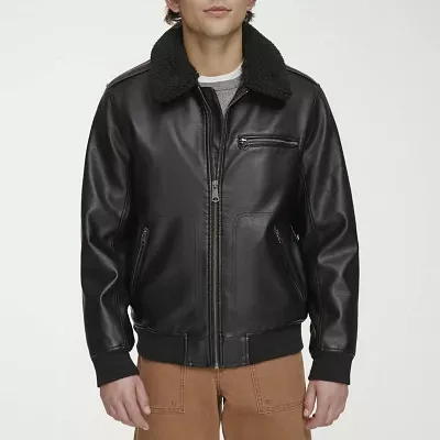 Levi's Mens Faux Leather Lined Water Resistant Midweight Jacket