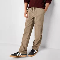 Arizona Mens Relaxed Straight Fit Herringbone Cargo Pant