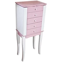 Mele and Co Louisa Pink Jewelry Armoire