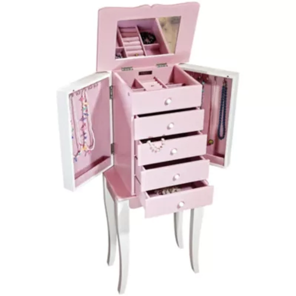 Mele and Co Louisa Pink Jewelry Armoire