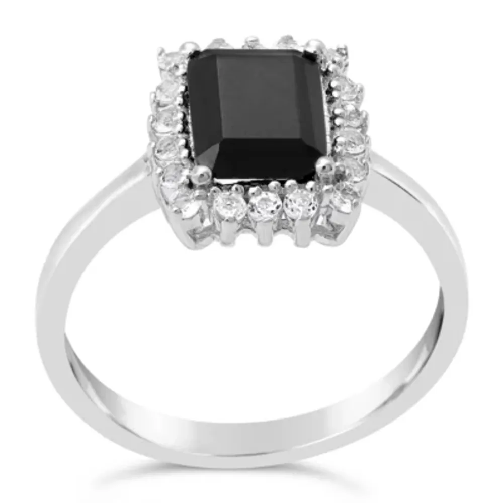 White Night Sterling Silver Rhodium-plated Diamond and Black Onyx