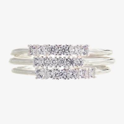 Sparkle Allure Birthstone 3-pc. Cubic Zirconia Pure Silver Over Brass Ring Sets