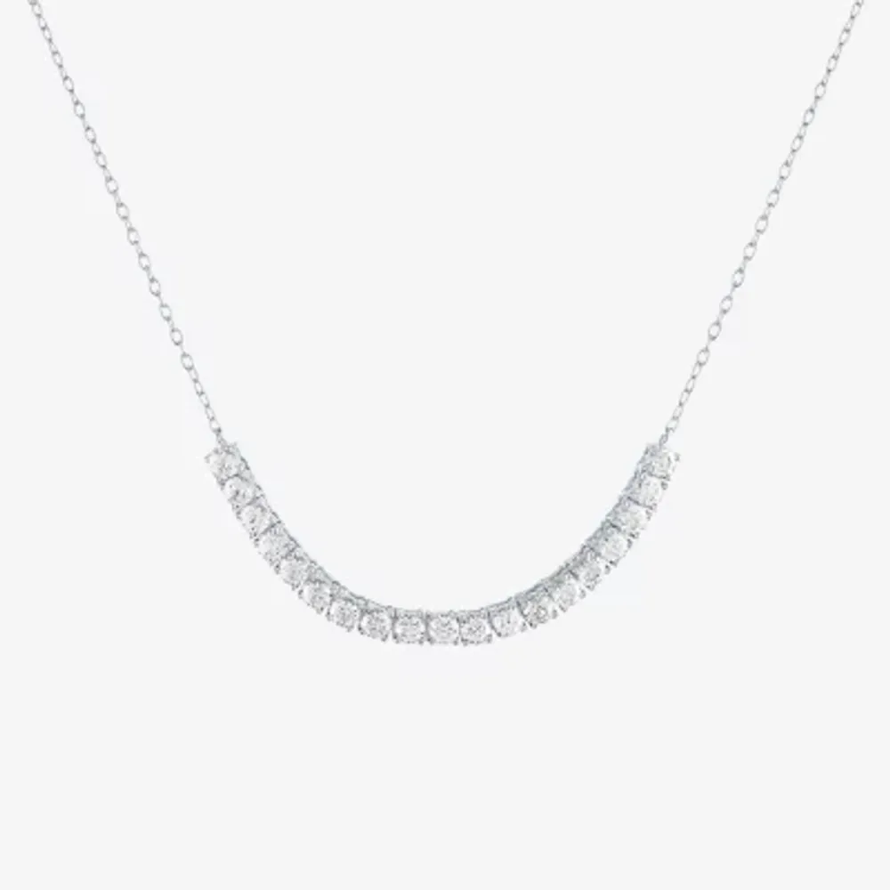 Yes, Please! Womens Lab Created White Sapphire Sterling Silver Pendant Necklace