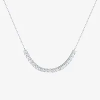 Yes, Please! Womens Lab Created White Sapphire Sterling Silver Pendant Necklace