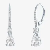 Yes, Please! Lab Created White Sapphire Sterling Silver Drop Earrings