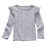 Okie Dokie Toddler Girls Round Neck Long Sleeve T-Shirt