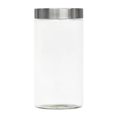 Mdesign Small Round Glass Apothecary Storage Canister Jars, 3 Pack