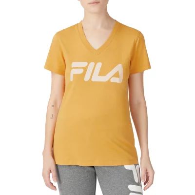 FILA Sasha V Neck Tee Womens V Neck Short Sleeve Graphic T-Shirt