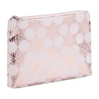 Conair Foiled Microfiber Pouch Pink And Rose Gold Makeup Bag