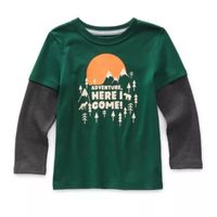 Okie Dokie Toddler Boys Crew Neck Long Sleeve Graphic Doubler