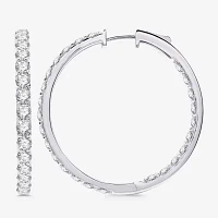 (H-I / Si2-I1) 5 CT. T.W. Lab Grown White Diamond 10K or Yellow Gold 35mm Hoop Earrings