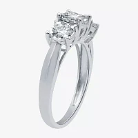 (G / SI1-SI2) Womens 1 CT. T.W. Lab Grown White Diamond 10K Gold Round 3-Stone Engagement Ring