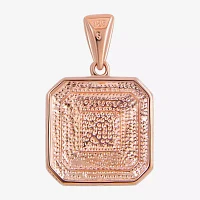 14K Rose Gold Over Silver Crystal Square Pendant Necklace