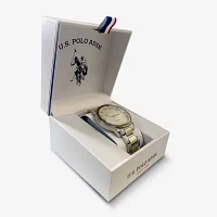 U.S. Polo Assn. Mens Two Tone Strap Watch Usc80743jc