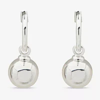 Worthington Silver Tone Ball Hoop Earrings