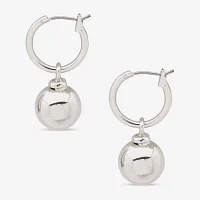 Worthington Silver Tone Ball Hoop Earrings