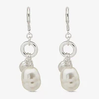 Worthington Silver Tone Simulated Pearl Drop Earrings