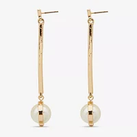 Worthington Linear Simulated Pearl Drop Earrings