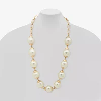 Worthington Station Simulated Pearl 32 Inch Link Collar Necklace